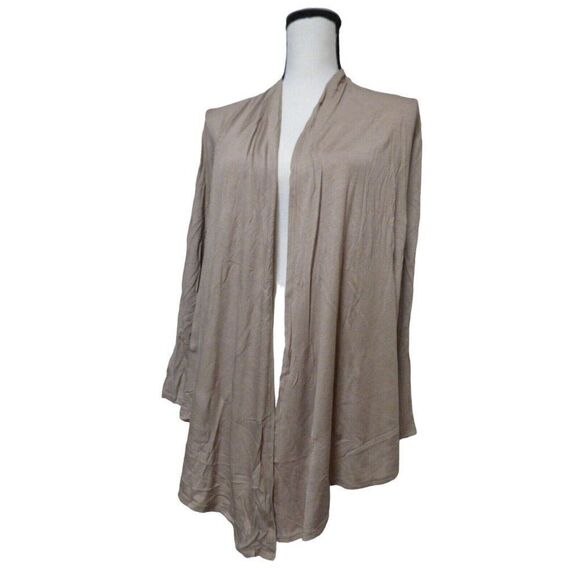 Free To Live Women’s Light weight Rayon Cardigan/ Duster, Size S, Beige - Picture 2 of 6